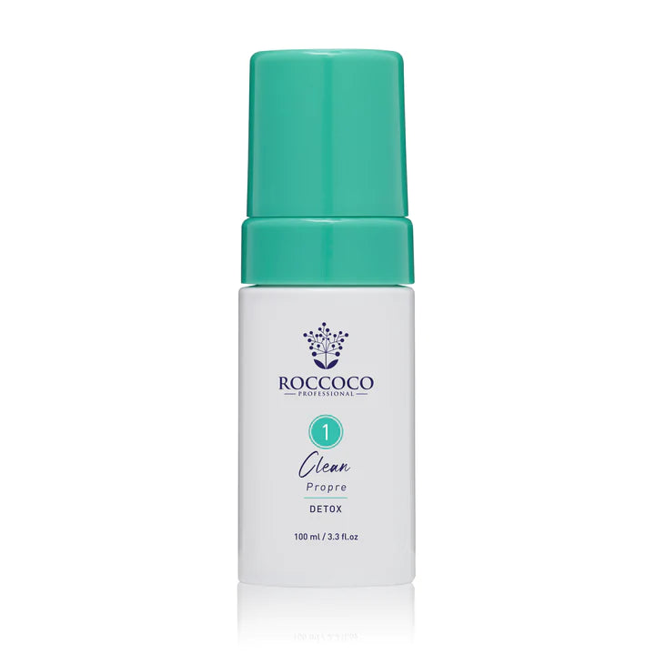 Roccoco Botanicals Clean Detox cleanser for teen acne. 3.3 oz pump top bottle of acne face wash
