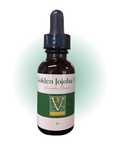 Viriditas Beauty Golden Jojoba Oil Pure Organic Cold Pressed 1 fl oz | 100% Natural Skincare Oil for Face, Hair &amp; Body