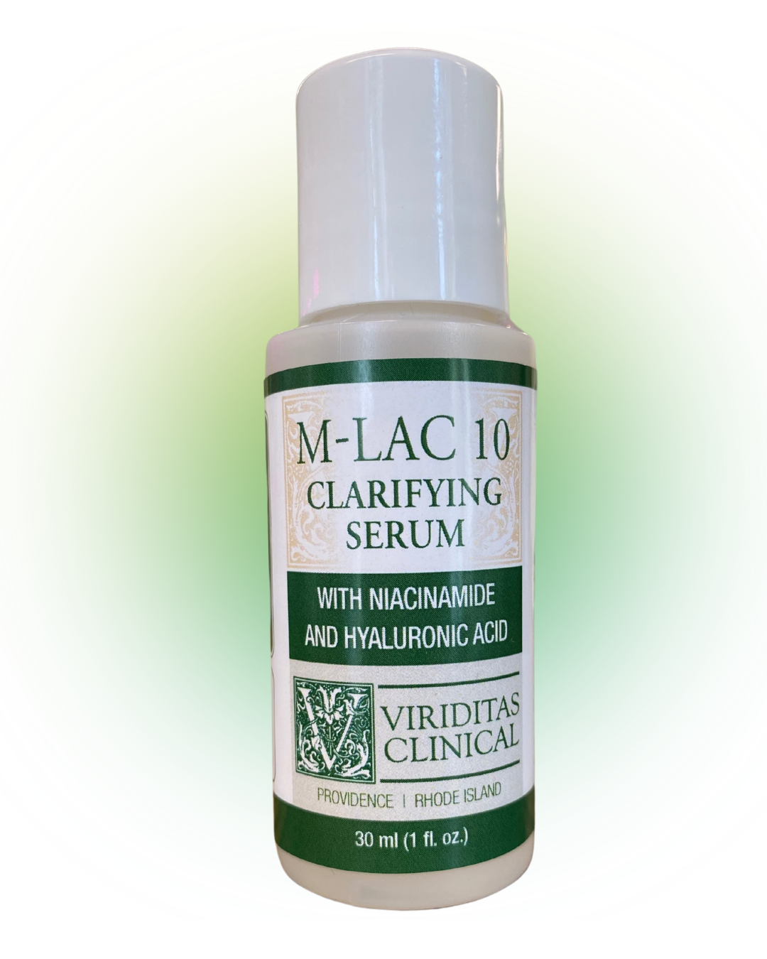 M-Lac 10 Clarifying Serum with Mandelic, Hyaluronic, and Niacinamide from Viriditas Beauty