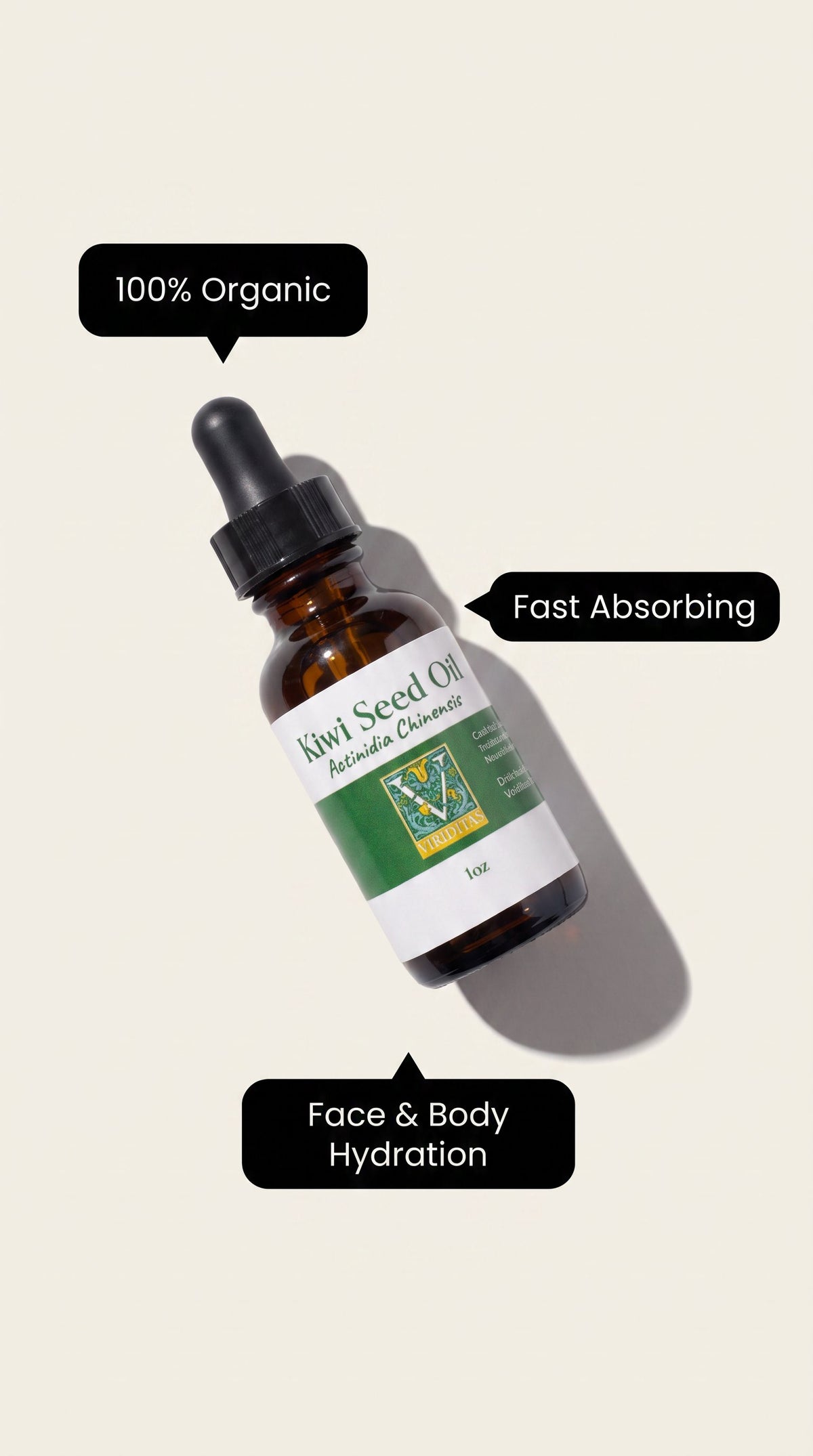 Kiwi Seed Oil 100% Organic Cold Pressed by Viriditas