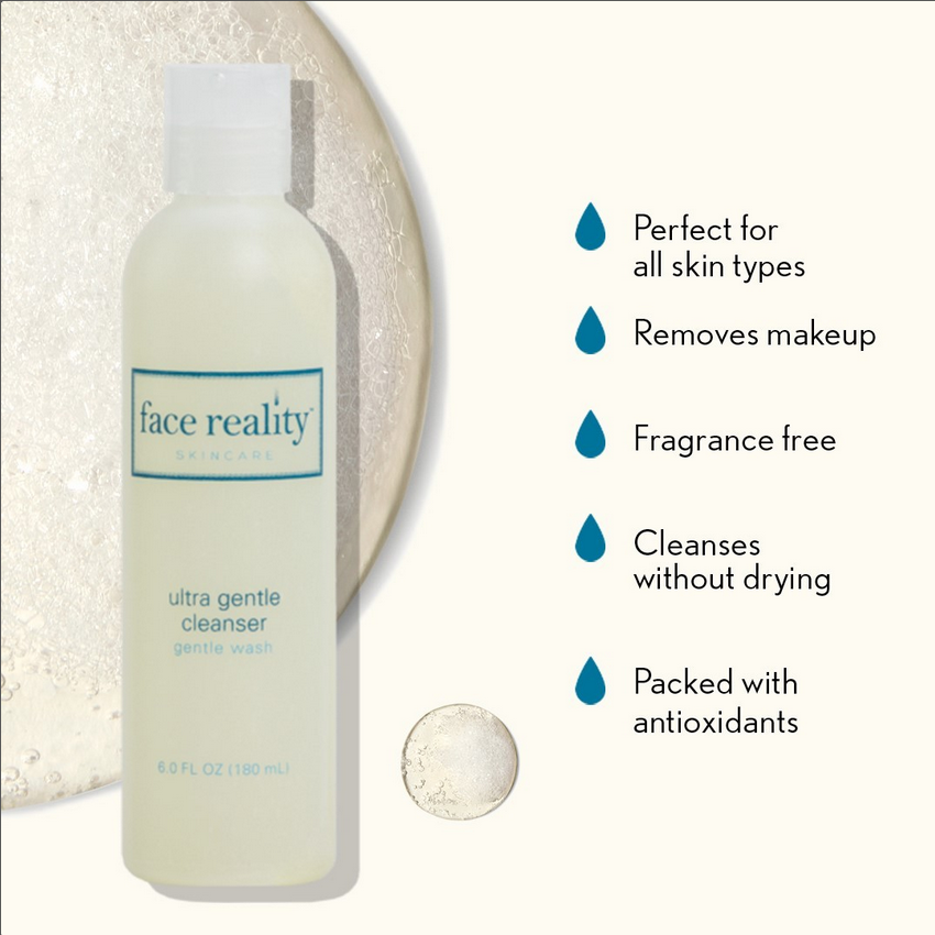 Face Reality Ultra Gentle Cleanser benefits infographic